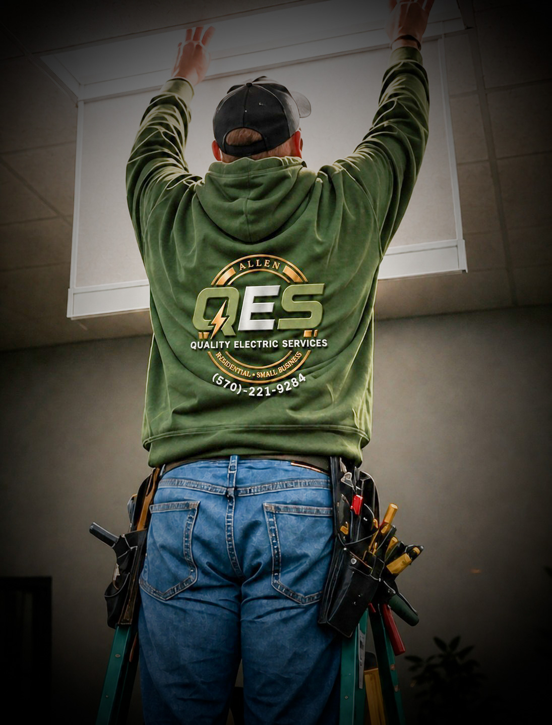 electrician on ladder